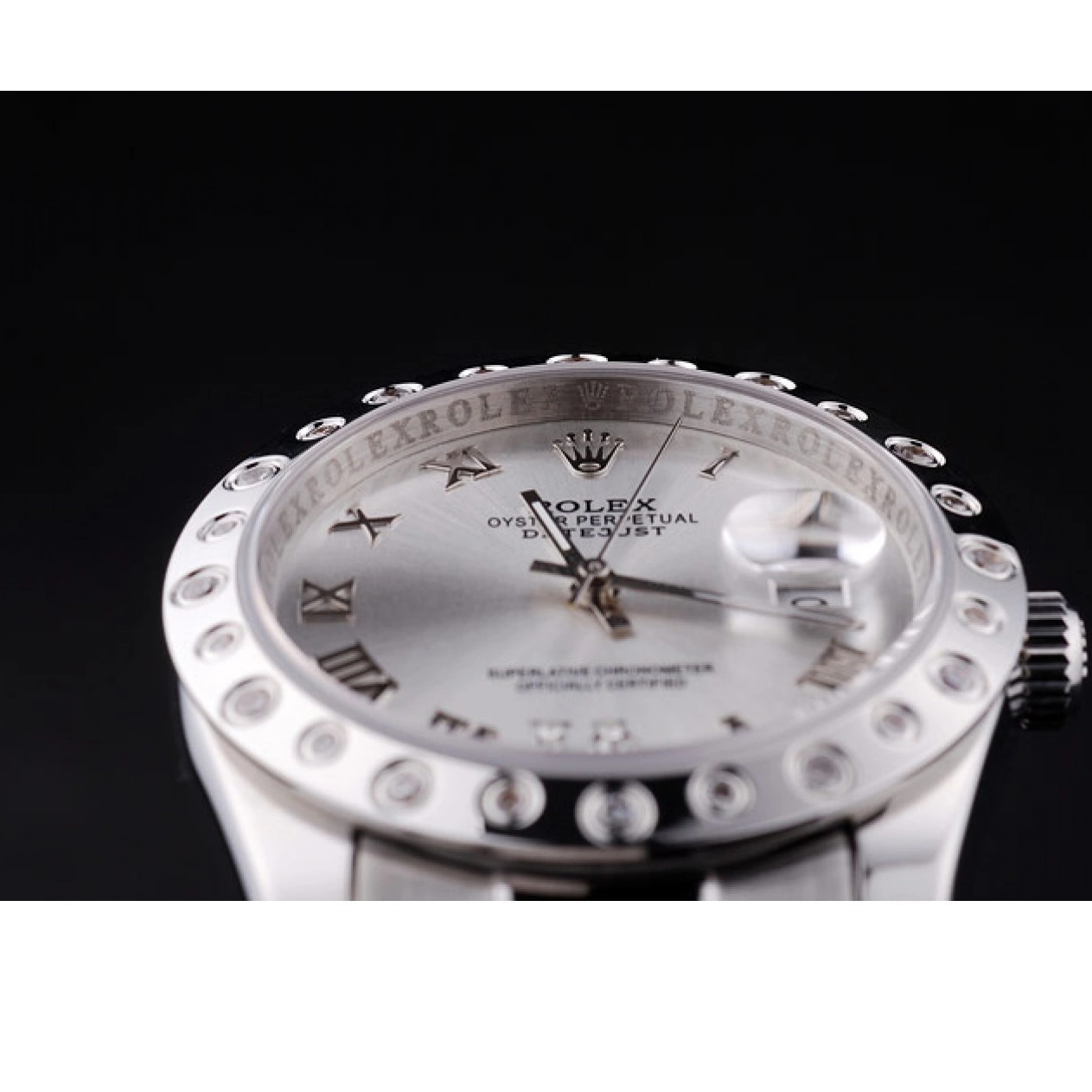 Good Copy Rolex Watches Silver Datejust 7468 Dial Rolex Bezel Diamond 0617